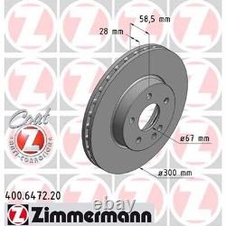 2 Zimmermann Front Brake Discs 300mm for Mercedes Viano Vito W639 W447