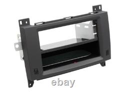 2DIN car stereo fascia compatible with Mercedes Viano/Vito 06-14 with storage pocket
