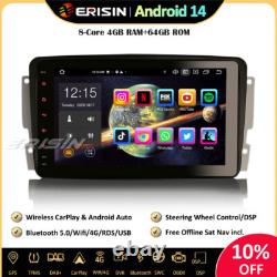8 64GB DAB+Android 14 GPS Car Radio for Mercedes C/G/CLK Class W203 W209 Viano Vito