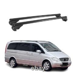 Cross Roof Bars for Mercedes Viano Vito W639 2003-2014 Black Aluminum
