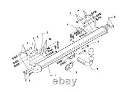 Fixed rigid towbar for Mercedes-Benz Vito-Viano-Class V W639 10.2010-05.2014