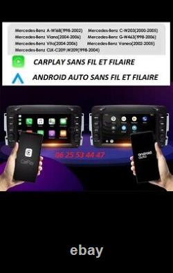 GPS Car Radio Carplay-Android Auto Mercedes Class C-CLK-VIANO-VITO-G + Camera