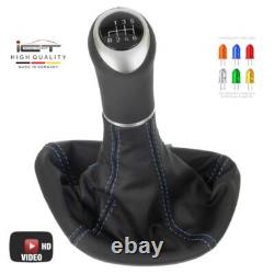 Leather gear shift knob for Mercedes W639 Vito Viano LED blue stitching D31