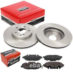 MAPCO 2 Brake Discs Ø288mm + Front Pads for Mercedes Viano Vito