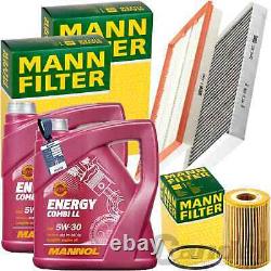 Mann Inspection Kit + 10L Mannol 5W-30 Oil Suitable for Mercedes Viano Vito