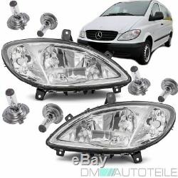 Mercedes Vito Viano W639 Set Clear Glass Headlights H7 / H7 / H7 + 03-10 Antibrou Look Oe