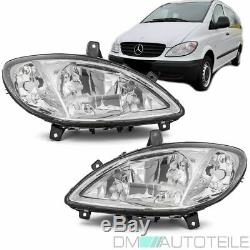 Mercedes Vito Viano W639 Set Clear Glass Headlights H7 / H7 / H7 + Antibroui 03-10 Oe Look