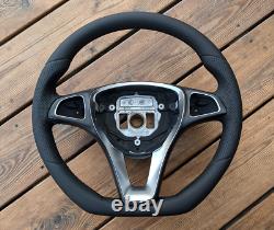 New Leather Steering Wheel Mercedes Vito Viano W447 V250 Class V Flat Bottom