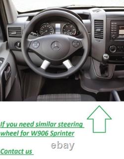 New Leather Steering Wheel W639 Mercedes Vito Viano 10-14 Facelift Flat Bottom