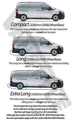 Side Bars + Leds for Mercedes Vito Viano SWB MWB 2014+ Stainless Steel Accessories