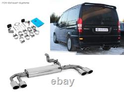 Sport Exhaust Dual + Long V-Band Mercedes Vito and Viano W639 V639 Each