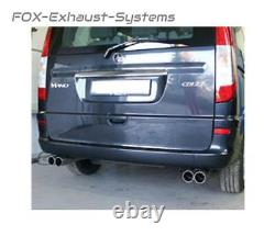 The translation of this title in English is: 'Dual Exhaust Sport System Mercedes Vito and Viano W639 V639 2x76mm Round Grid'