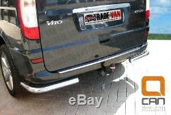 Viano Mercedes Vito Truck Rear Big 70mm Angle Bars Stainless Steel