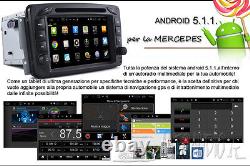 ANDROID AUTORADIO 2 din GPS per MERCEDES W203 CLASSE C CLK VIANO VITO