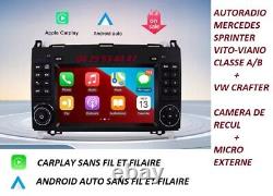 Autoradio Carplay-Android aut Mercedes VITO-VIANO-SPRINTER-CLASSE A/B+VW CRAFTER