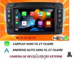 Autoradio GPS Carplay-Android auto Mercedes Classe C-CLK-VIANO-VITO-G + Caméra