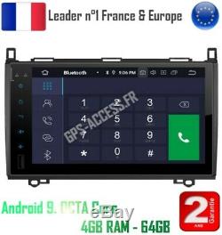 Autoradio écran 9 GPS Android 9.0 Mercedes Classe A B Viano Vito Sprinter & VW