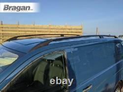Barres de Toit Noir Pour Mercedes Vito Viano 2014+ Swb Camionnette Haut Alu Rack
