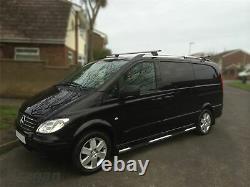 Barres de Toit + Verrouillage Cross pour Mercedes Vito Viano 2014+ Elwb Van Alu