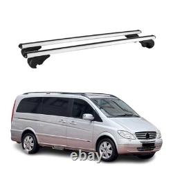 Barres de toit Transversales pour Mercedes Viano Vito 2003-2014 Aluminium Argent