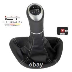 ICT Pommeau de levier cuir pour Mercedes W639 Vito Viano couture argent B66