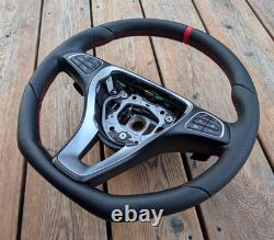 Volant CUIR NEUF pour MERCEDES VITO VIANO W447 CLASSE C W205 FOND PLAT
