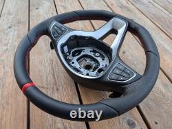Volant CUIR NEUF pour MERCEDES VITO VIANO W447 CLASSE C W205 FOND PLAT
